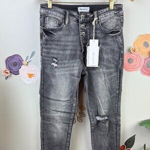 Special A Distressed Grey Skinny Jean - Size - 7